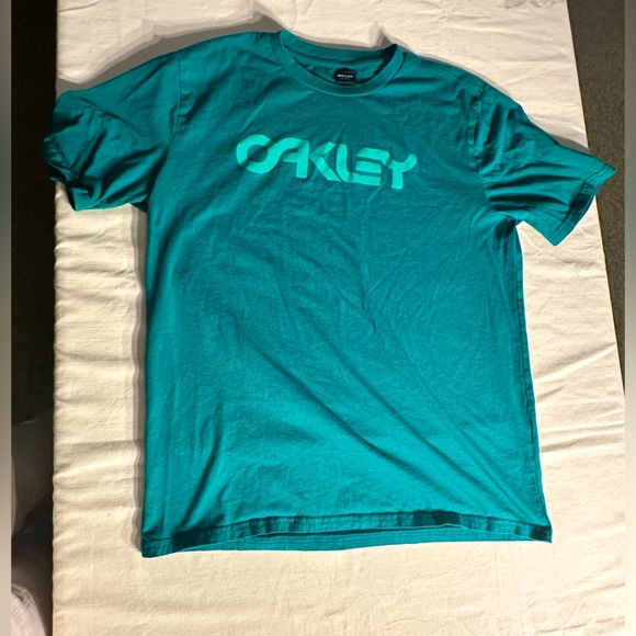 Oakley Short Sleeve Tee Pretty Teal Green Size Large - Picture 3 of 7